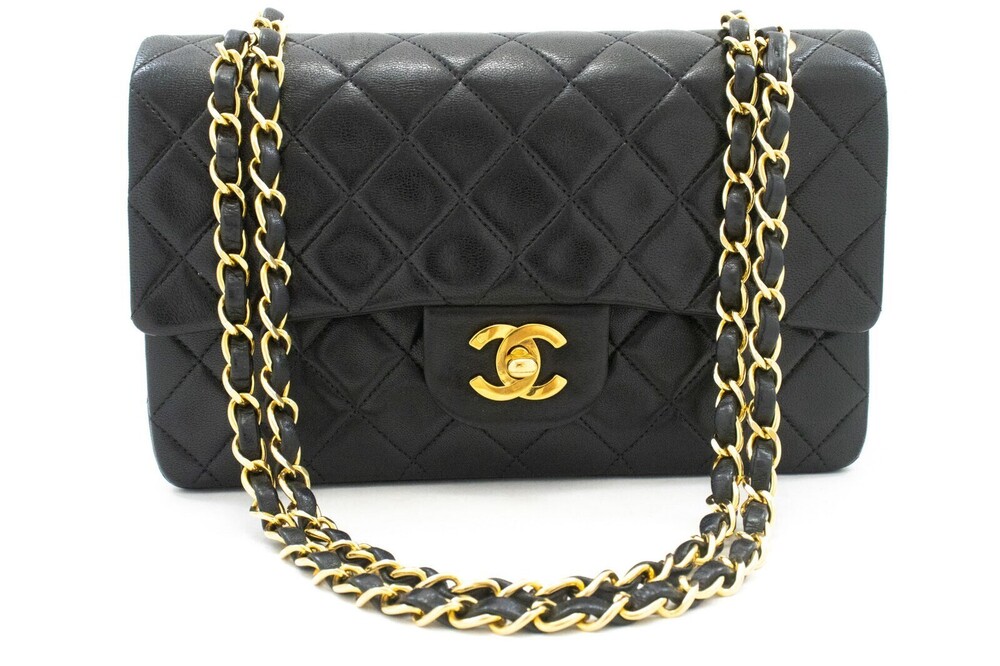 Chanel Vintage Classic Double Flap Quilted Lambskin Small